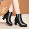 Botines Redondos para Mujer, Nuevo Estilo Otoño e Invierno 2026, Forrados de Borrego, Botas Martin de Tacón Grueso, Botas Negras Versátiles para Mujer