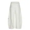 Y6049 Pantalones Deportivos Casuales Unisex Estilo Retro High Street Americano Color Sólido Diseño Multibolsillos Corte Holgado Pierna Curva para Hombre