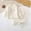 Invierno 2026 Nuevas Llegadas Unisex Bebé Conjunto Sin Costuras de Cintura Alta 40g Algodón Delgado Conjunto de Ropa Exterior de Doble Apertura