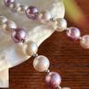Alto Brillo Romántico Retro 10mm Blanco Frío Manta Rosa Morado Color Gradual Perla de Agua Salada Artificial Collar Cadena para Clavícula