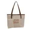Moda Otoño 2025 Estética de Color de Contraste Bolso Tote Cubo con Letras Bolso de Hombro Casual para Mujer