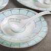 Conjunto de Pratos Moderno Simples Cerâmica de Jingdezhen Louça de Mesa Porcelana Fina Tigelas e Combinação de Hashis Presente para Casa Atacado