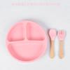 Amazon popular Sanxin crianças de silicone uma face placa divisória placa terno bebê casa três peças suplemento alimentar conjunto