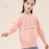 Camisola para meninas Outono e Inverno Novo Bebê Elegante Top Engrossado Vermelho Quente Camisa Base de Malha para Crianças