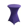 Venda Direta de Fábrica Capa para Mesa de Bar Cor Sólida Toalha de Mesa Alta para Mesa de Banquete Cocktail Mesa Alta Elástica Ajustável Capa para Mesa Redonda
