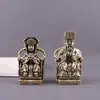 Latón Retro Emperador y Emperatriz de Jade Buda Estatua Cobre Pequeños Adornos Escritorio de Oficina Artesanías