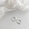 Aretes geométricos cuadrados de plata esterlina s925 para mujer, aretes de red populares, modernos, geniales y brillantes, temperamento de Corea del Sur, aretes personalizados