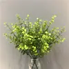 Simulación Transfronteriza Plantas Verdes Eucalipto de 7 Ramas Planta Hoja de Dinero Pared Planta en Maceta Arreglo Floral Decoración Flor Artificial Escena Diseño
