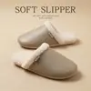 Pantuflas de Algodón Silenciosas Estilo Minimalista Japonés para Parejas Nanbowan para Mujer, Pantuflas de Piso Antideslizantes de Suela Suave para Interiores de Otoño e Invierno