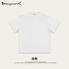 Camiseta Masculina Casual Americana Retro Lavada de Algodão Puro 260g Manga Curta Solta Verão Transfronteiriça Tendência Gola Caída Pesada Desgastada