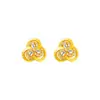 Pendientes de Molino de Viento con Diamantes en Tono Dorado de Estilo de Lujo Ligero de Nicho de Gama Alta para Mujer, Pendientes Cepillados Vintage para Uso Diario, Regalo, Venta al por Mayor