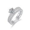 Anillo de moissanita de plata S925 para pareja con incrustaciones completas, anillo de tesoro colorido súper brillante, moda simple para hombre y mujer, Compromiso Compromiso Compromiso