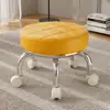 Taburete Bajo con Ruedas para Belleza Impecable, Taburete Pequeño con Ruedas Universales para Niños, Uso en Casa para Niños Pequeños, Taburete Redondo Simple de Moda Silencioso con Ruedas