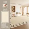Alfombra Sala de Estar Impermeable Anti-Manchas Insonorizante Tapete Piso Dormitorio Sofá Mesa de Café Libre de Mantenimiento Lujo Ligero Gama Alta Tronco Crema
