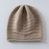 Otoño e Invierno 100% Cachemira Pura Sombrero Cálido Anti-frío Versátil Sombrero de Lana Nuevo Gorro de Punto Gorro Frío Sombrero con Borde Enrollado Cubrecabezas