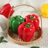 Linterna de Simulación Pimiento Falso Verdura Pimiento Fruta de Verdura Modelo de Pimiento Rojo Verde Amarillo Accesorios Adornos Decorativos Juguetes Educativos para Niños