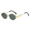 Gafas de sol retro ovaladas de metal con montura pequeña transfronterizas, gafas de sol de moda para mujer con un estilo urbano sexy de alta gama, protección UV y diseño moderno