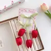 Pinza para el cabello de Tulipán Coreano con Cinta Lazo Dulce para Niña Pinza de Pato Pinza para Bordes del Cabello Roto Pinza para Flequillo Tocado de Flor