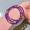 Pulseira Colorida de Cristal para Cabelo de Ametista Natural Transparente de Gelo com Múltiplos Círculos e Senso de Design