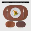 Tapete de Couro Sintético com Padrão de Vaca Dupla Face Impermeável, à Prova de Óleo, Isolante Térmico e Resistente ao Desgaste para Mesa de Jantar em Casa e Restaurante