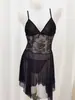 Camisón sexy transparente, seductor, sin espalda, talla grande, ropa de dormir calada, conjunto de ropa de estar para mujer, venta al por mayor del fabricante, 8012