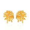 Pendientes de Crisantemo de Nieve Oro Arena Antigua Lujo Ligero Nicho Pendientes de Oro Nuevo Estilo Chino para Mujer Pendientes de Oro Arena Venta al por Mayor