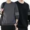 Sudadera con capucha para hombre para primavera y otoño 2025, estilo nuevo para adolescentes, corte holgado, negra, peso pesado, chaqueta sin capucha, versátil