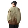 Suéter de cuello redondo de jacquard nuevo y cálido de invierno para hombre, suéter holgado de talla grande estilo japonés retro que combina con todo, moderno