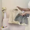 Traje de Verano para Niña 2024 Nuevo Estilo Coreano Bebé Niña Verano Chaleco Calado Camisola Top Jeans Conjunto de Dos Piezas