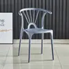 Silla de comedor nórdica sencilla de plástico, respaldo para el hogar, alquiler de sillas de plástico, silla de comedor Taishi para exteriores.