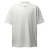 Camiseta Negra de Manga Corta con Decoración de Estrella Metálica y Puño Desgastado, Sencilla para Hombre Estilo High-Street