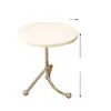 Mesa lateral nórdica de acero al carbono con veta de madera de cerezo, forma redonda, diseño simple para sala de estar, mini mesita de noche