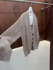 BORBOTIE Ropa de punto para mujer 2026 Principios de otoño Nuevo Estilo BC Old Money Hilo de lentejuelas Calado Cuello en V Manga larga Cárdigan