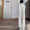 Pantalones de Pierna Ancha de Seda Helada 2025 para Mujer Verano Delgados Cintura Alta Caída Protección Solar Casual Versión Estrecha Rectos Pantalones para Barrer el Piso Pantalones de Mujer Modernos