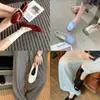 Sapatilhas de Couro Ultra Macio Cor de Uva para Mulheres com Laço, Sapatos de Ballet de Solado Plano, Sapatos Casuais de Couro para Calçar Facilmente