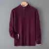 Bai Cai Rong Suéter de Punto Grueso con Cremallera para Hombre, Informal, Tendencia, Cálido, Capa Interior de Lana, Otoño Invierno, Transpirable, Capa Base
