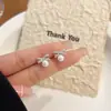 Pendientes de Plata de Ley S925 con Perla y Lazo Mismo Estilo de Zhao Lusi para Mujer, Diseño de Nicho de Lujo Ligero, Pendientes de Alta Gama Incrustados con Diamantes