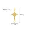 Trébol de cuatro hojas hueco retrato de persona cruz personalidad moda diaria comercio exterior transfronterizo DIY joyería hecha a mano cobre circón microincrustación