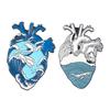 Joyas explosivas europeas y americanas Broche de corazón de olas azules lindo creativo de dibujos animados Joyería de tendencia personalizada