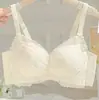 Sujetador de Malla Sexy Dulce Estilo Puro Deseo para Busto Pequeño, Sin Varillas, Soporte Lateral, Encaje de Fruncido, Lencería Transpirable