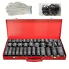 1/2 polegada 35 peças de soquete pneumático conjunto completo DT Conjunto de soquetes longos e curtos soquete pneumático 27 peças soquete pequeno para pistola de ar