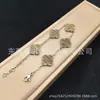 Versão High-End de 15mm do Clássico Bracelete de Trevo de Quatro Folhas para Mulheres, Joia Empilhável Colorida de Madrepérola Banhada a Ouro 18K de Luxo Leve com um Toque de Alta Qualidade