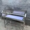 Mesa de Trabajo para Limpieza de Pescado Comercial, Mesa de Sacrificio, Lavabo para Lavado de Verduras de Cafetería, Rejilla Gruesa de Acero Inoxidable para Limpieza de Pescado, Tabla de Cortar Pescado Extra Gruesa para Hoteles