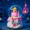 Cartón tarjeta cuero delfín de agua niño bola de cristal brillante caja de música escritorio adornos lindos waterpolo regalos al por mayor