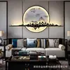 Lámpara de pared de estilo chino nuevo, minimalista moderna, para sala de estar, pared de fondo de sofá, pintura colgante, lámparas murales decorativas de lujo ligero para sala de té