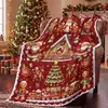 Copos de Nieve Árbol de Navidad Papá Noel Múltiples Patrones Manta Manta para Siesta en la Oficina Estilo Simple Suministro para Comercio Electrónico Transfronterizo