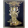 Tangka Nepalesa Premium Pintado a Mano Estatua de Buda Tara Verde y Estatua de Manjushri Pintura Adorno de Decoración para Escritorio