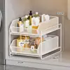 Estante de Almacenamiento Extraíble Debajo del Fregadero, Estante de Almacenamiento para Lavabo de Baño para Artículos de Tocador, Estante de Gabinete de Baño