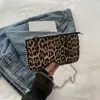 Diseño Artístico Textura Bolsa para Teléfono Móvil Bolso de Mujer 2026 Otoño Simple Casual Bolso de Hombro con Cadena Bolso Cruzado Estampado de Leopardo