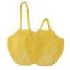 Bolsa de malla hueca multicolor transfronteriza, bolso tejido con cuerda de algodón, bolsa ecológica para almacenamiento de frutas y verduras, bolsa de malla de algodón para la compra